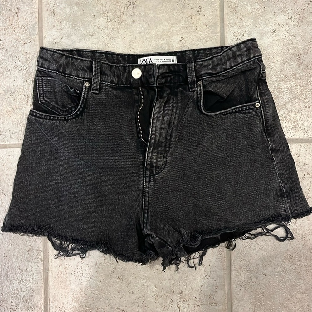 Black Zara Jean shorts